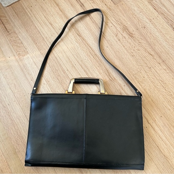 Vintage leather document holder/briefcase/shoulder bag - Picture 2 of 8